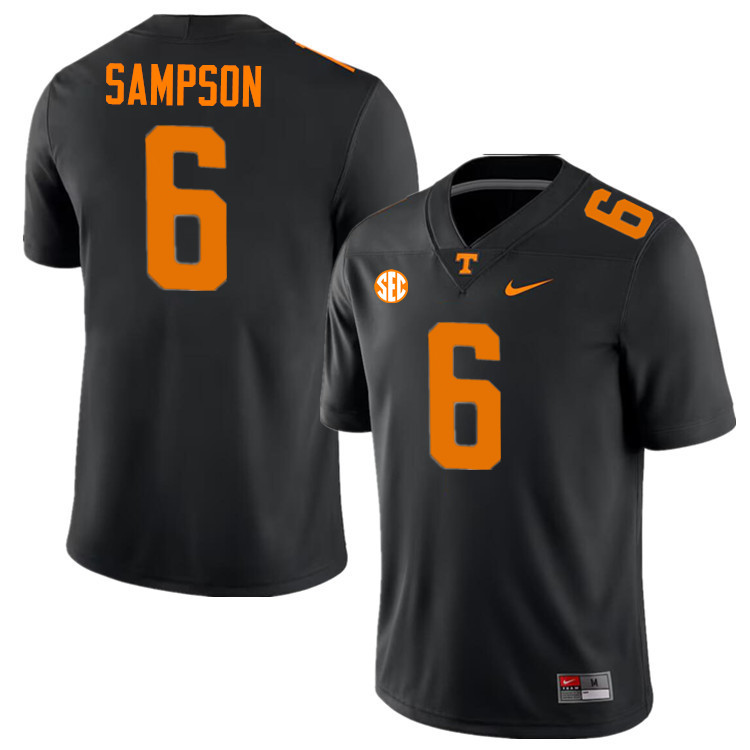 Dylan Sampson Tennessee Jersey,Tennessee Volunteers #6 Dylan Sampson College Jersey,Uniforms-Black